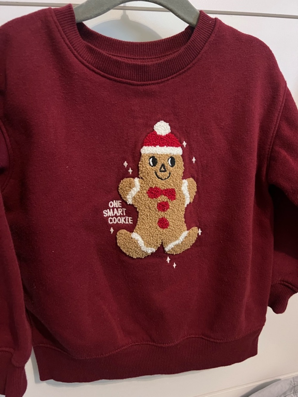 Burgundy 'One Smart Cookie' Gingerbread Sweatshirt